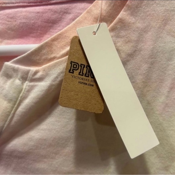 VS PINK HENLEY TEE PALM TREE TIE DYE Medium NWT - Picture 6 of 9